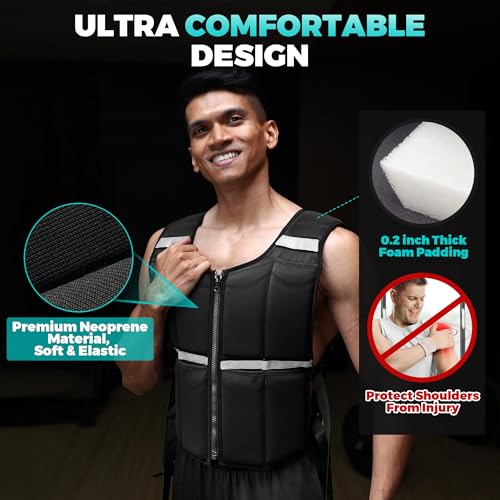 45lb/35lb/19lb Weighted Vest Men Women, Adjustable Rucking Vests for Walking with Zipper/Removable Silicone Weights, Strength Training Workout Vest for Running GYM Home, Detachable Reflective Strips - size: 2-19 LBS