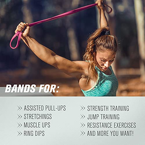 RitFit Pull Up Assist Band - Premium Resistance Band for Pull Up Assistance, Resistance Training, Body Stretching, Powerlifting, Mobility Training - color: Pink