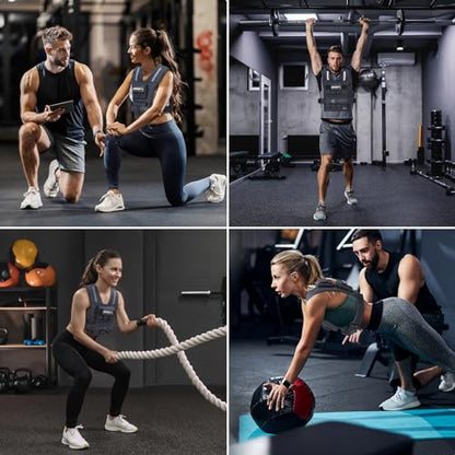 Adjustable Weighted Vest Men 20lbs/30lbs/40lbs Weights with Reflective Stripe, Weight Vest Woman Workout Vest for Strength Training Running Walking