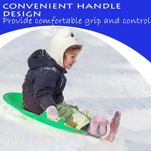 Slippery Racer Heavy-Duty Cold Resistant Downhill Pro Adults and Kids Plastic Outdoor Winter Saucer Disc Snow Sled with Handles (Buddy/ELF, 1)