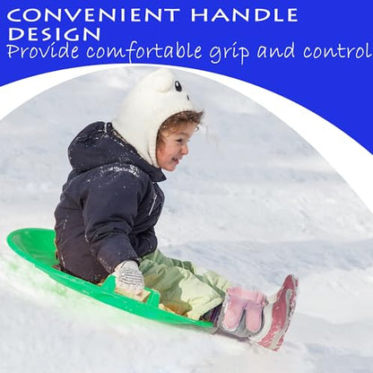 Slippery Racer Heavy-Duty Cold Resistant Downhill Pro Adults and Kids Plastic Outdoor Winter Saucer Disc Snow Sled with Handles (Buddy/ELF, 1)