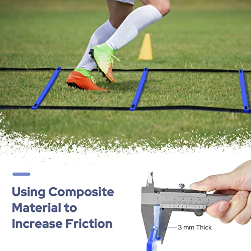 GHB Pro Agility Ladder Agility Training Ladder Speed 12 Rung 20ft with Carrying Bag - color: Blue