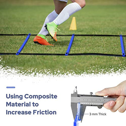 GHB Pro Agility Ladder Agility Training Ladder Speed 12 Rung 20ft with Carrying Bag - color: Blue