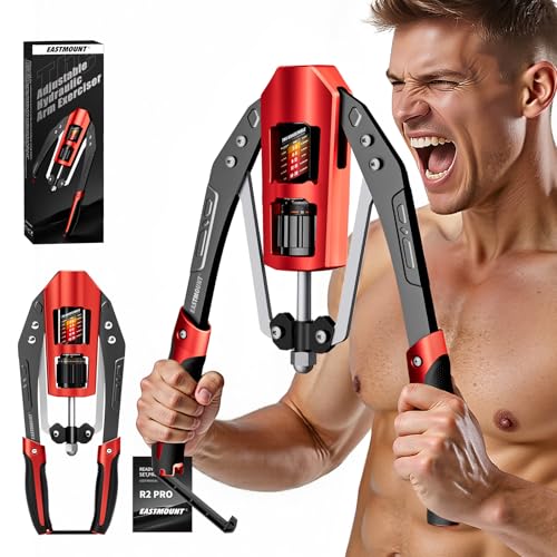 EAST MOUNT Twister Arm Exerciser - Adjustable 22-440lbs Hydraulic Power, Home Chest Expander, Shoulder Muscle Training Fitness Equipment, Arm Enhanced Exercise Strengthener - color: Black&Red
