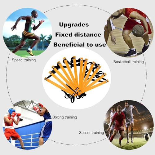 Agility Ladder Set 20ft, 4 Hurdles, 12 Soccer Cones, Jump Rope & Running Parachute - Speed Agility Training Equipment for Soccer Fitness Kids Youth Adults - color: Orange