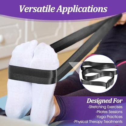 Physical Therapy Strap, Extremity Mobilization Belt, Manual Traction Strap, Adjustable Stretch Straps for Stretching Yoga Leg Shoulder Exercise (Black)