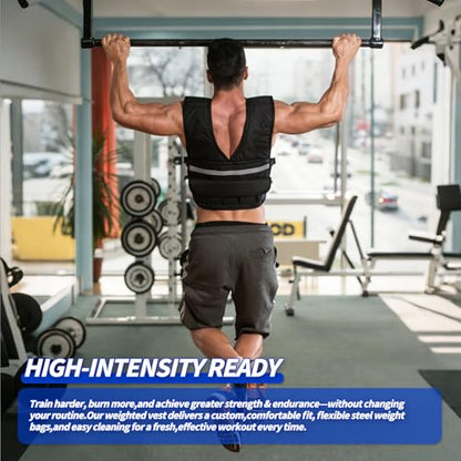 Adjustable Washable Weighted Vest for Women Men, Flexible Cushioning & 4-Layer Breathable Fabric, V-Neck for Walking, Running & Strength Training