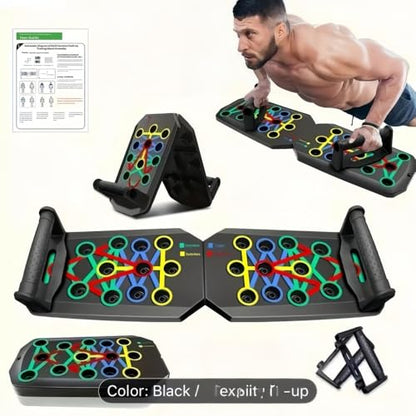 28 in 1 Push Up Board, Foldable Multi-Functional Pushup Stands System, Professional Floor Chest Muscle Training Equipment Home Gym for Men and Women, Gift for Fitness Enthusiasts