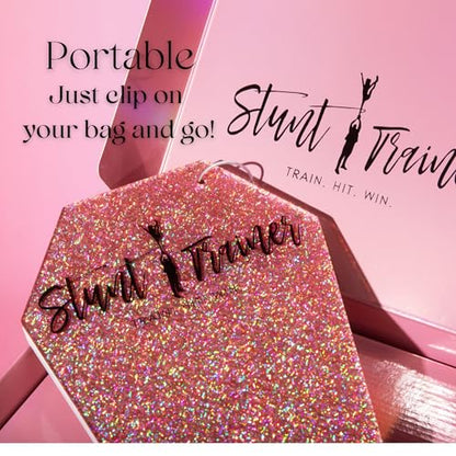Pink Stunt Trainer – Cheerleading Flyer Balance Board for Stunt Practice | Improve Core Strength, Stability & Body Control | Compact Training Tool for Flyers of All Levels