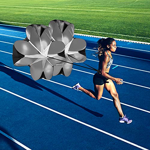 Running Speed Parachute, 2 Pack Speed Resistance Parachute with Adjustable Strap Training Parachute Speed Chute for Speed and Acceleration Training 56 inch