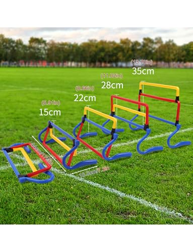 5Pcs Speed Hurdles,Plastic Foldable Track Obstacle Training Set,Multi-Sports Equipment for Soccer Football or Plyometric Training