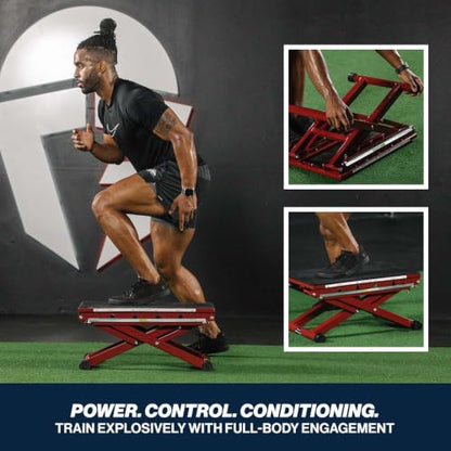 Titan Fitness Adjustable Steel Plyometric Box, 12", 16", 20" & 24" Height Settings, Heavy-Duty Plyo Jump Box for Box Jumps, Step-Ups, Agility, Conditioning & Home Gym Training