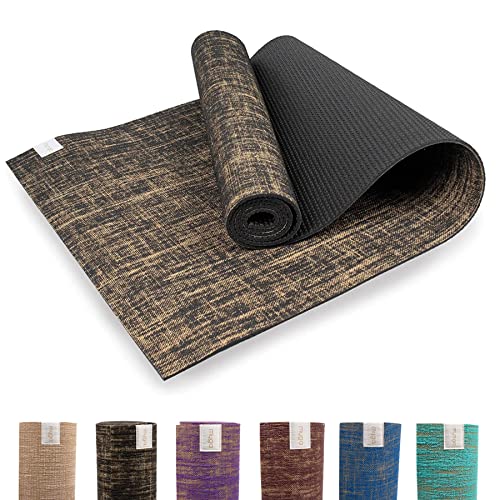 Myga Jute Yoga Mat, High Performance Vegan Floor Exercise Mat, Eco Friendly Biodegradable Yoga Mat with PVC Backing,72" x 24", 0.2" Thickness