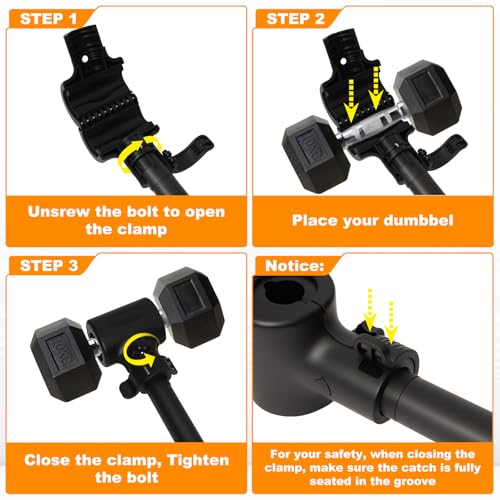Dumbbell Barbell Converter Bar, Adjustable Weight Dumbbell to Barbell Converter, Easy Grip & Installation Weight Lifting Bar, Ideal for Strength Training Home Gym