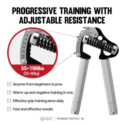 GD IRON GRIP Pinch Grip Set (Rock Climbing Grip Trainer) Grip Strength Trainer Adjustable Hand Grip Strengthener Hand Grip Exerciser Strengthener Wrist Strengtheners for Climbing Finger Training - color: EXT.P 90 (55~198lbs)
