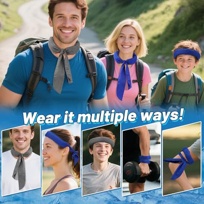 6 Packs Cooling Neck Wraps with Ice Polymer for Hot Weather - Long Lasting Cooling Towels, Neck Cooler for Women Men Summer Heat Sports Camping Working Outdoor
