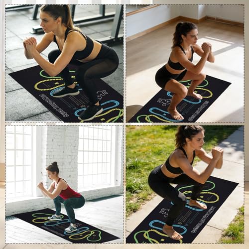 Squat Target Pad with Foot Position, 80x35cm/31.5x13.78in Non-Slip Squat Mat Home Gym & Fitness Accessories for Squats Leg Workouts Abdominal Training