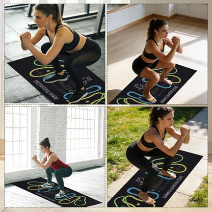 Squat Target Pad with Foot Position, 80x35cm/31.5x13.78in Non-Slip Squat Mat Home Gym & Fitness Accessories for Squats Leg Workouts Abdominal Training