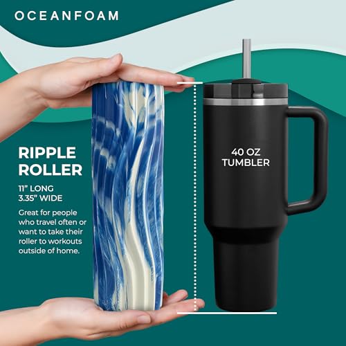 Oceanfoam Ripple Small Foam Roller for Physical Therapy (Royal Marbled) - color: Royal Marbled