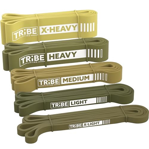 Long Resistance Bands Set, 5 Pull Up Assistance Bands for Working Out - color: Green
