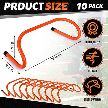10 Pcs Speed Agility Training Hurdles Detachable Durable Hurdle Agility Plyometric and All Purpose Speed Training Equipment for Athletes Soccer Basketball