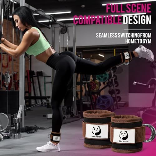 Ankle Strap for Cable Machine,Ankle Cuff for Kickbacks, Booty Hip Abductors,Glute Workouts, Leg Extensions, Curls for Men and Women, Adjustable with Double D-Rings