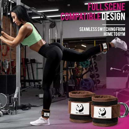 Ankle Strap for Cable Machine,Ankle Cuff for Kickbacks, Booty Hip Abductors,Glute Workouts, Leg Extensions, Curls for Men and Women, Adjustable with Double D-Rings
