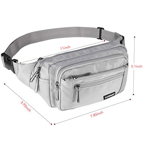 CXWMZY Fanny Packs For Women & Men Waist Pack Hip Bum Bag with Multi-Pockets Large Capacity Waterproof Casual Bum Bag for Disney Traveling Casual Cycling Running Hiking - color: Gray