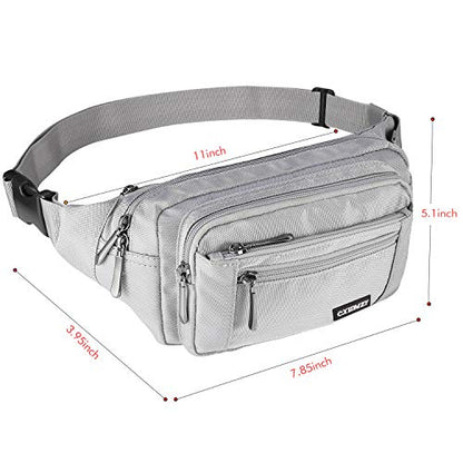 CXWMZY Fanny Packs For Women & Men Waist Pack Hip Bum Bag with Multi-Pockets Large Capacity Waterproof Casual Bum Bag for Disney Traveling Casual Cycling Running Hiking - color: Gray