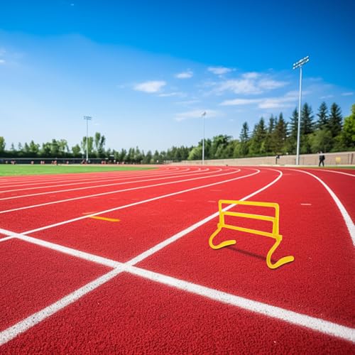 Adjustable Height Agility Speed Training Hurdles Set, Portable Foldable Football Soccer Drill Equipment for Athletes, Yellow Sprint and Jump Training Bars for Soccer and Basketball
