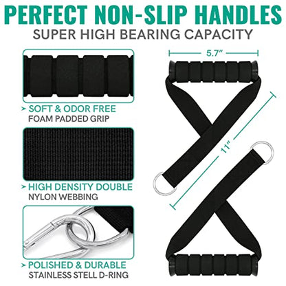 Resistance Bands for Working Out, Exercise Bands with Handles, Stretch Bands for Exercise, Workout Bands with Door Anchors for Physical Therapy & Strength Training