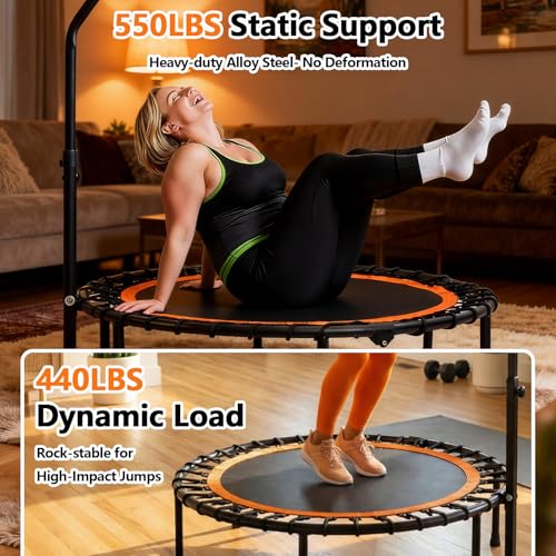 40" Bungee Rebounder Mini Trampoline with Foam Handle for Adults and Kids