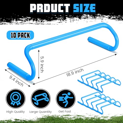 Wettarn 10 Pcs Speed Agility Training Hurdles Detachable Durable Hurdle Agility Plyometric and All Purpose Speed Training Equipment for Athletes Soccer Basketball - color: Blue