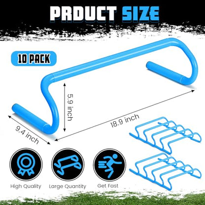 Wettarn 10 Pcs Speed Agility Training Hurdles Detachable Durable Hurdle Agility Plyometric and All Purpose Speed Training Equipment for Athletes Soccer Basketball - color: Blue