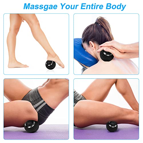 Vibrating Ball Massager, 4-Speed High-Intensity Fitness Lacrosse Ball, Mobility Ball for Workout Recovery, Deep Tissue Massager for Pain Relief and Trigger Point Treatment (Black) - color: Black
