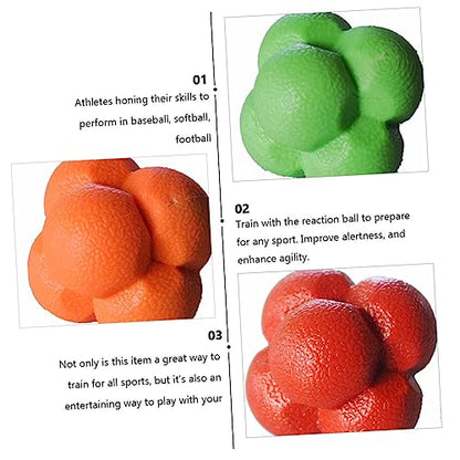 POPETPOP 3Pcs Hexagonal Reaction Ball Agile Training Ball for Fitness and Sports Reflexes Hand Eye Coordination Fun for All Ages Training Drills