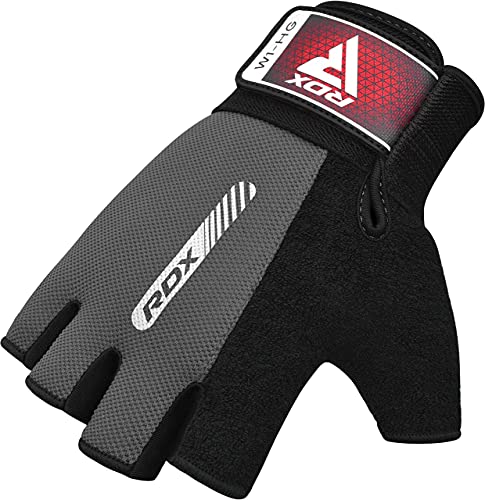 RDX Weight Lifting Gloves Gym Fitness Workout, Anti Slip Padded Full Palm Protection, Ultra Ventilated, Bodybuilding Strength Training HIIT WOD Exercise, Half Finger Men Women Cycling Rowing Climbing