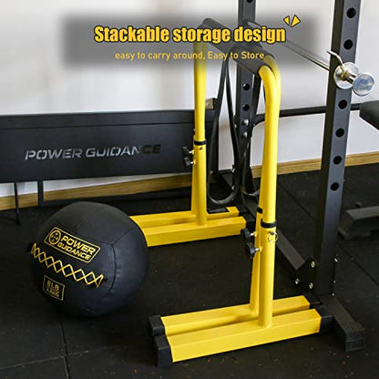 POWER GUIDANCE Dip Bar, Dip Stand Station for Full Body Strength Training, Adjustable Height 30Inches - 38.6Inched, 3 Colors Available - color: 2. black