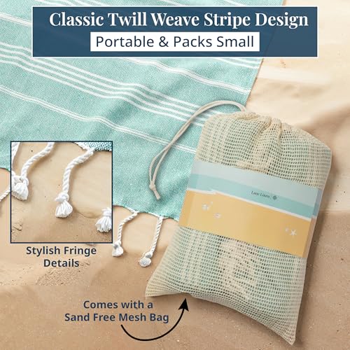 LANE LINEN Beach Blanket Sand Free & Lightweight Beach Towel - Hunter Green - color: 23: Hunter Green, size: Beach Blanket (82" x 82")
