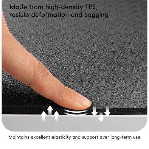 Extra Large Yoga Mat for Men, 79"x40"x8mm, Black | Thick, Oversized Non-Slip TPE Workout Mat for Home Gym, Lightweight (3.5 lbs) Anti-Tear Fitness Exercise Mat for Tall Users