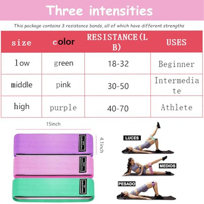Resistance Bands for Working Out, Resistance Bands, 3 Set of Stretch Exercise Workout Bands for Booty Legs, Booty Band for Yoga Starter Set, Pilates, Working Out Hip Thigh Glute Bands Set