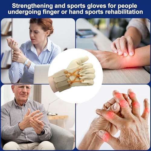 Deluxe Traction Exercise Glove Finger Flexion Exercise Glove for Handed Rehabilitation Increasing Strength Flexion of Joints and Fingers, Hand Exerciser, Small/Medium(Left)