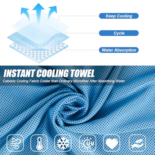 4 Pack Cooling Towel for Gym Fitness Yoga Hiking,Hot Weather Cool Towels Cloth Rags Wrap for Neck Face(4 Pack-02)