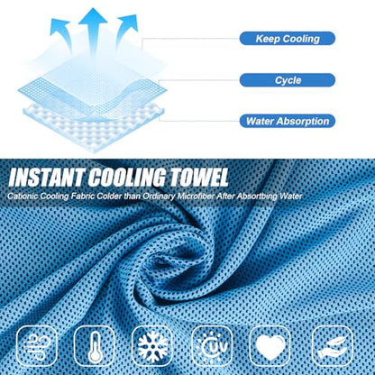 4 Pack Cooling Towel for Gym Fitness Yoga Hiking,Hot Weather Cool Towels Cloth Rags Wrap for Neck Face(4 Pack-02)