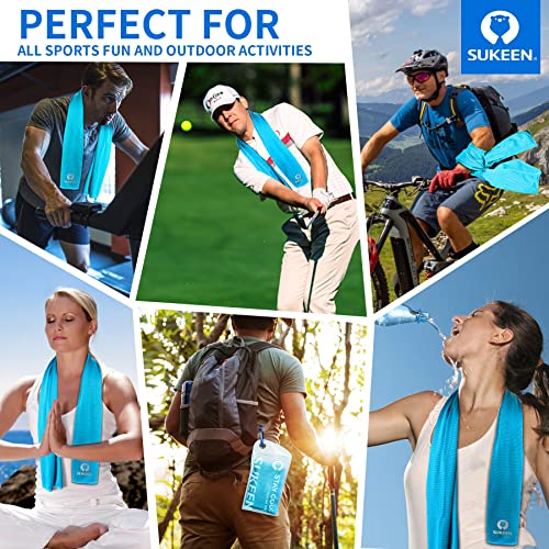 Sukeen Cooling Towels for Neck and Face, Cooling Towel 40" x 12", Microfiber Sports Cooling Towels, Soft Breathable Sweat Towel for Workout,Yoga, Golf, Gym, Camping, Sport, Running(12 Pack)
