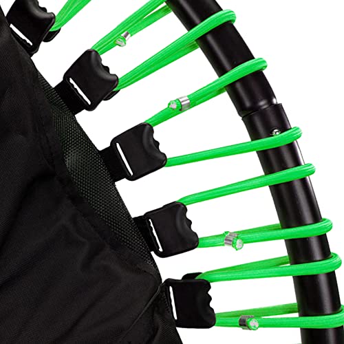 LEAPS & REBOUNDS 40" Adjustable Stability Bar Attachment with 40" Mini Fitness Trampoline and Home Gym Rebounder for Cardio Exercises, Green