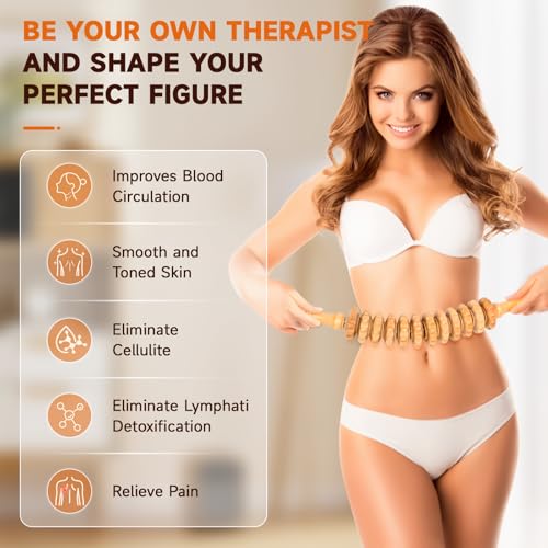 3-in-1 Wood Therapy Massage Tools Lymphatic Drainage Massager Maderoterapia Kit Wooden Gua Sha Massager Body Sculpting Tools for Muscle Pain Relief, Anti-Cellulite, Body Contouring and Shaping - style: Massage Set