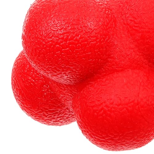 Alipis Hexagonal Reaction Ball for Agility and Hand Eye Coordination Training, 7cm Red High-Difficulty Fitness Ball for Baseball and Indoor Sports Reaction Exercises