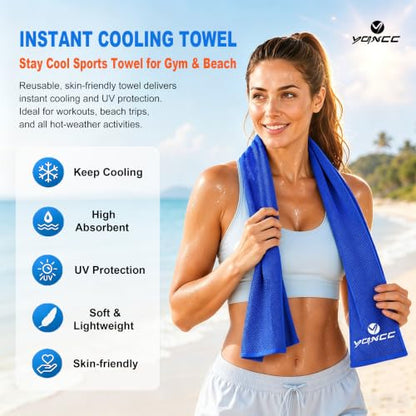 4 Pack Cooling Towels (40"x12"), Cool Neck Towel, Soft Breathable Microfiber for Gym, Yoga, Golf, Running, Camping & Summer Outdoor Activities