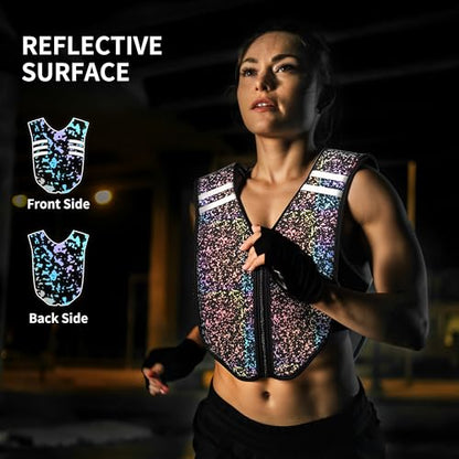 PROIRON Weighted Vest Soft Washable for Men Women 6.5lbs/11lbs/17.5lbs/22lbs,Fully Reflective Running Weight Vest,No Leakage Weighted Vest for Fitness,Workout,Weight Loss,Strength Training